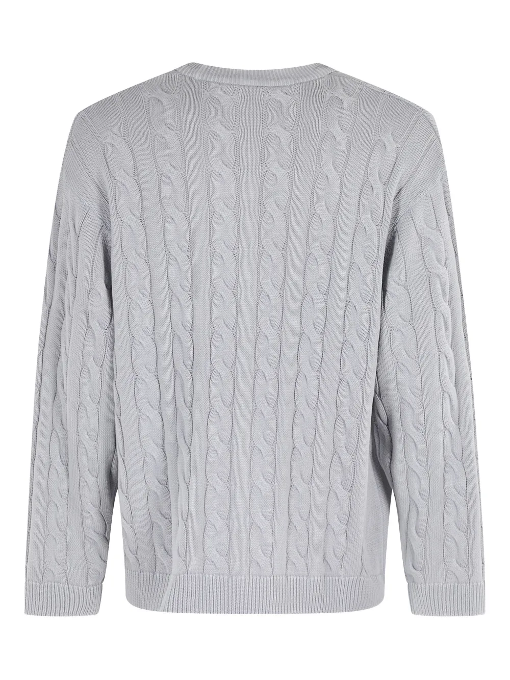 Carhartt WIP embroidered-logo cable-knit cardigan Blauw