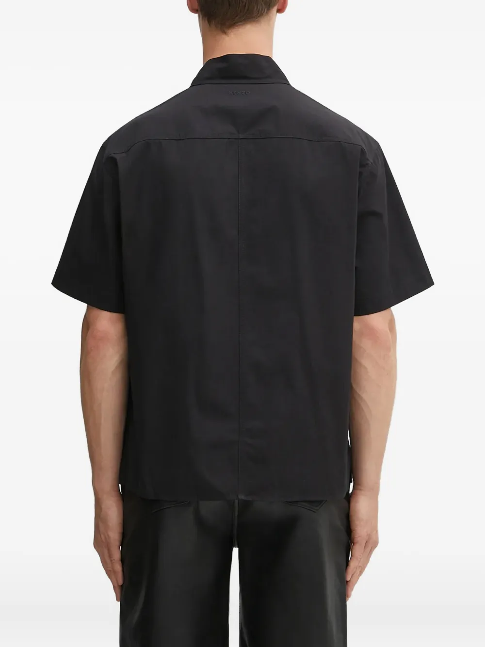 Kenzo Overhemd met striksluiting en korte mouwen Zwart