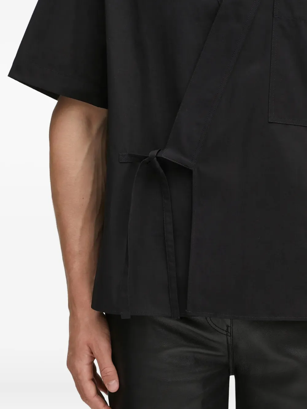 Kenzo Overhemd met striksluiting en korte mouwen Zwart