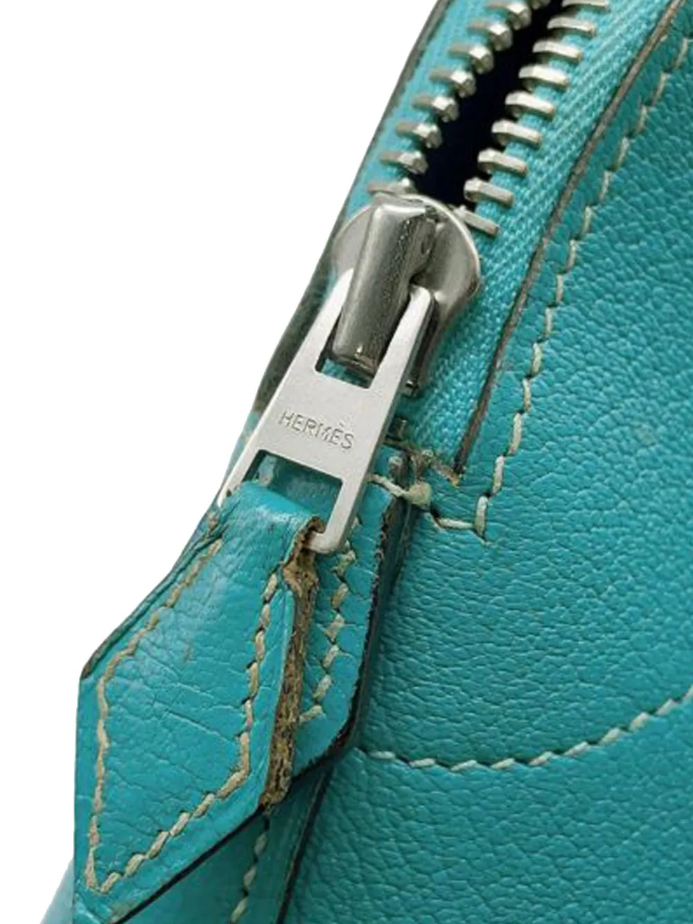 Pre-owned Hermes 2004 Chevre Mysore Bolide 27 Satchel In Blue