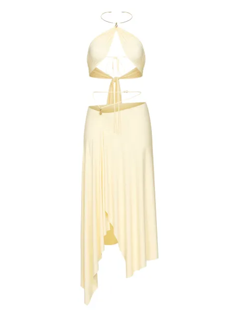 KOROBEYNIKOV chocker-embellishment asymmetrical dress