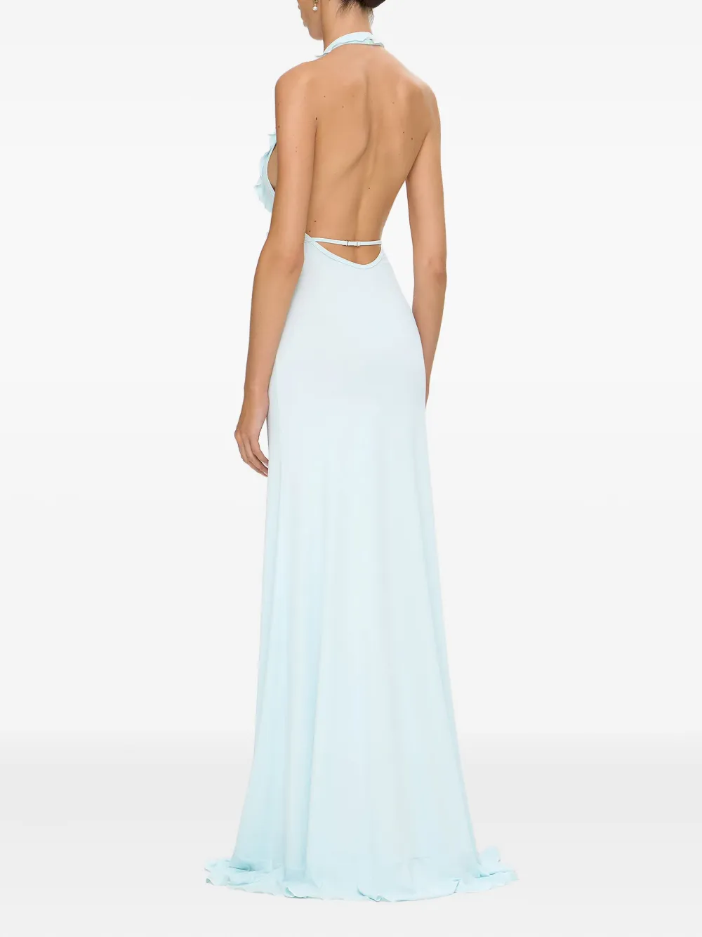 KOROBEYNIKOV Maxi-jurk met ruches en V-hals Blauw