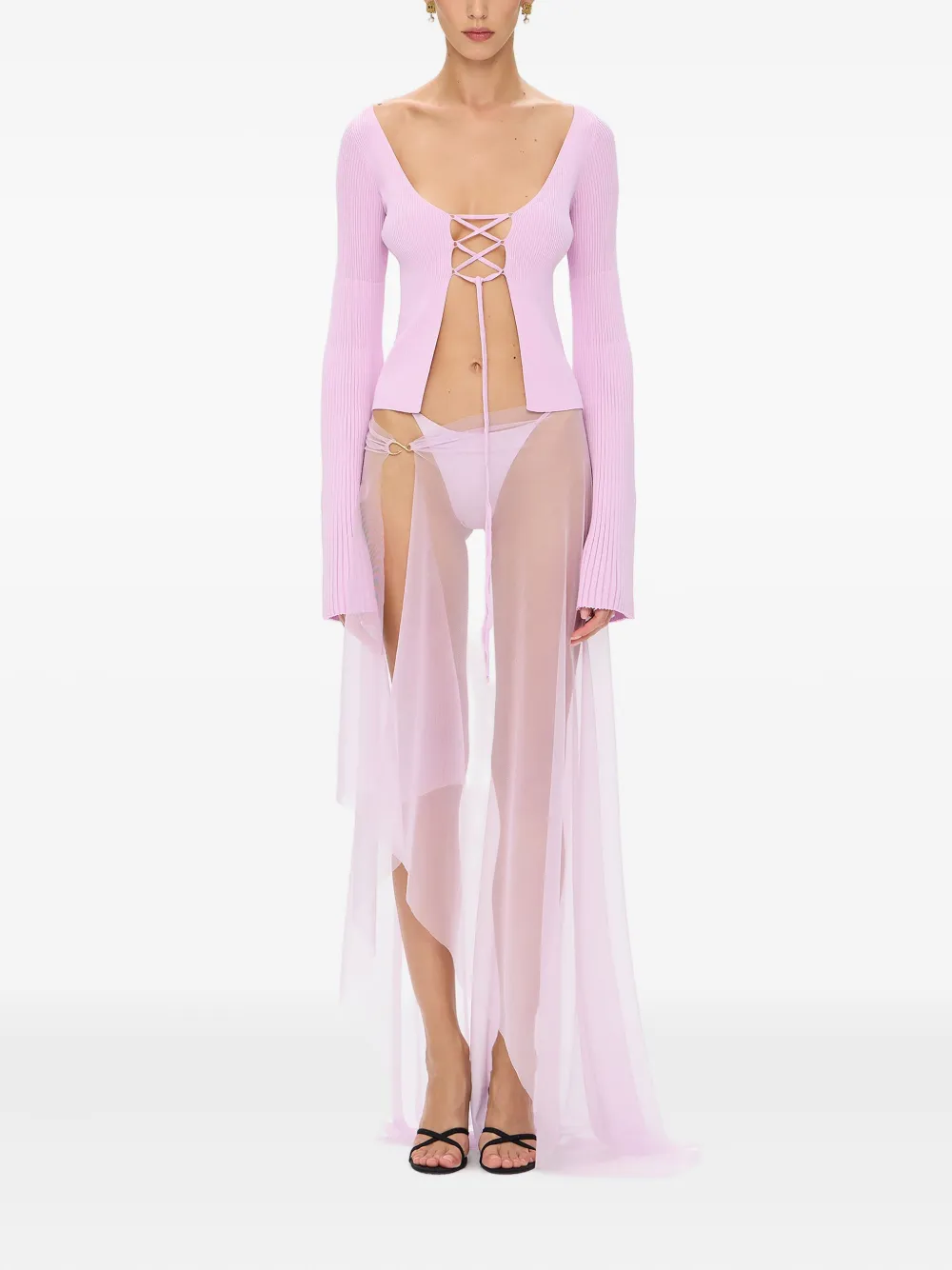 KOROBEYNIKOV Top met veters - Roze