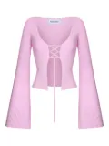 KOROBEYNIKOV lace-up ribbed top - Pink