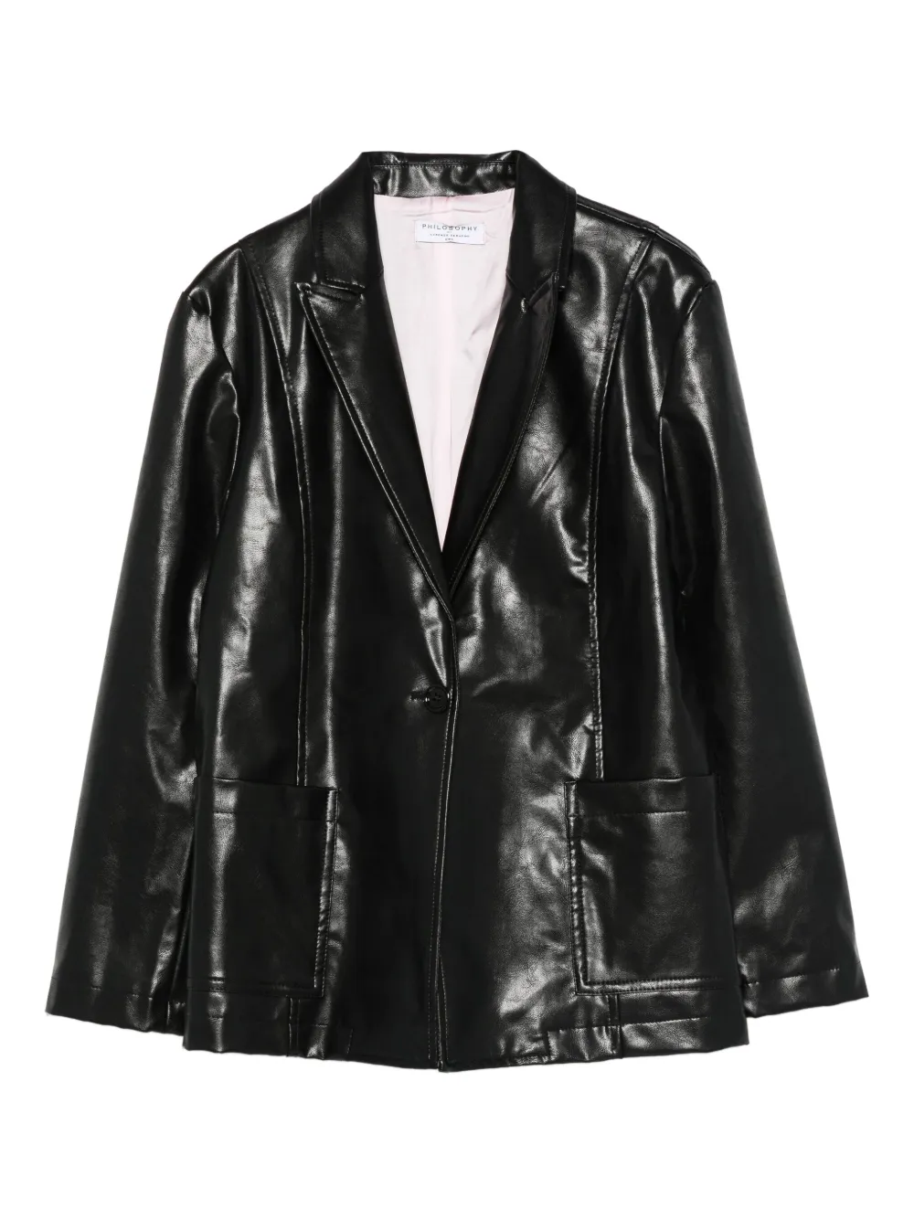 Philosophy Di Lorenzo Serafini Kids single-button pocket blazer Zwart