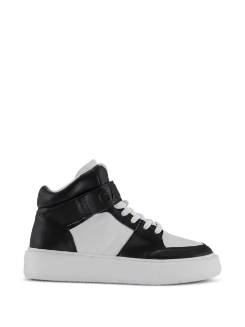 GANNI Sporty logo-strap high-top sneakers