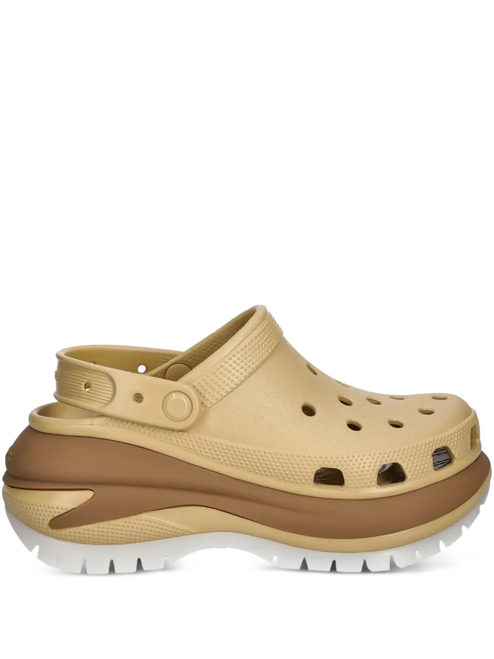 Crocs Perforated Platform Slides In Brown