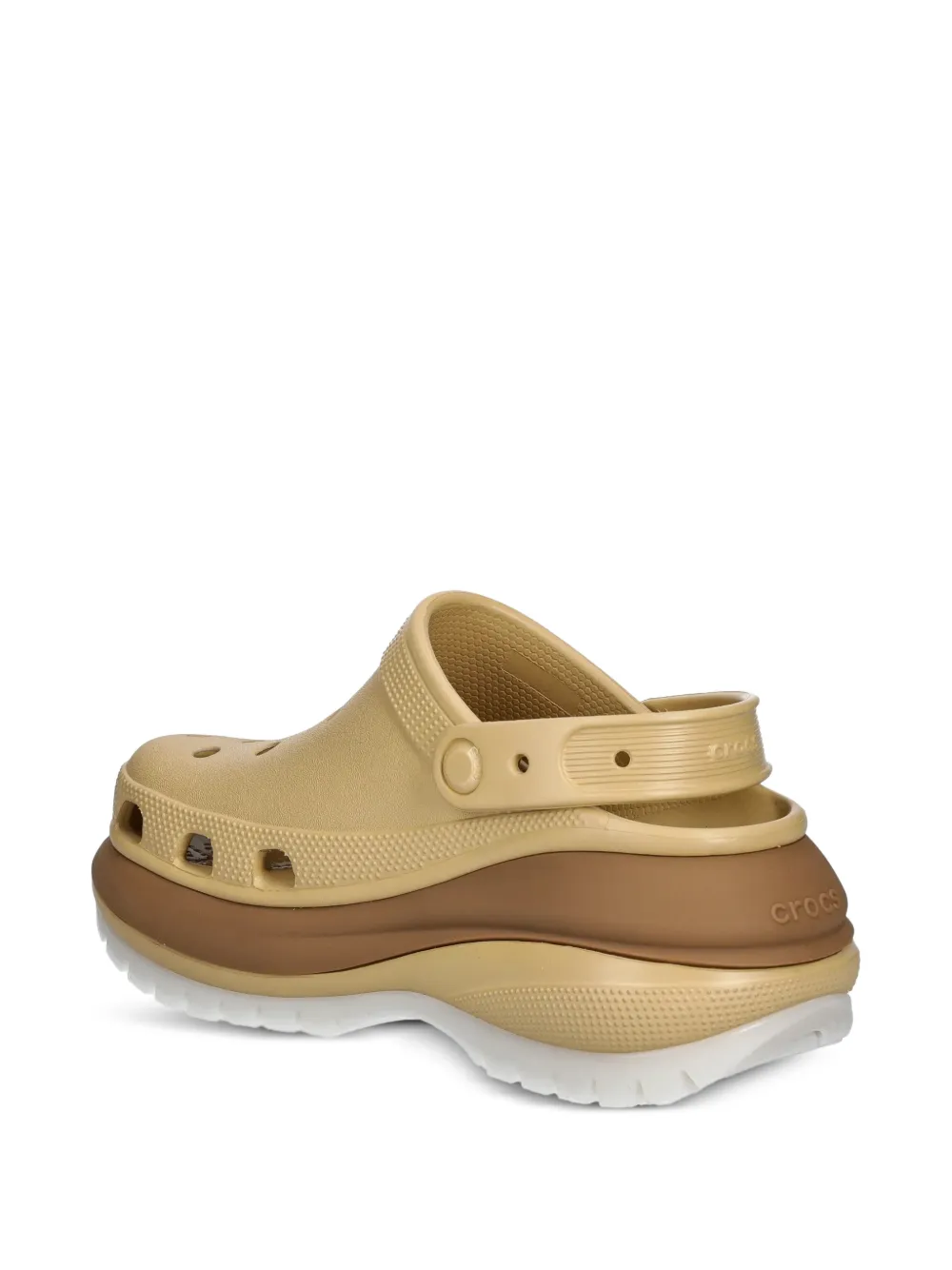 Crocs Geperforeerde slippers met plateauzool Beige