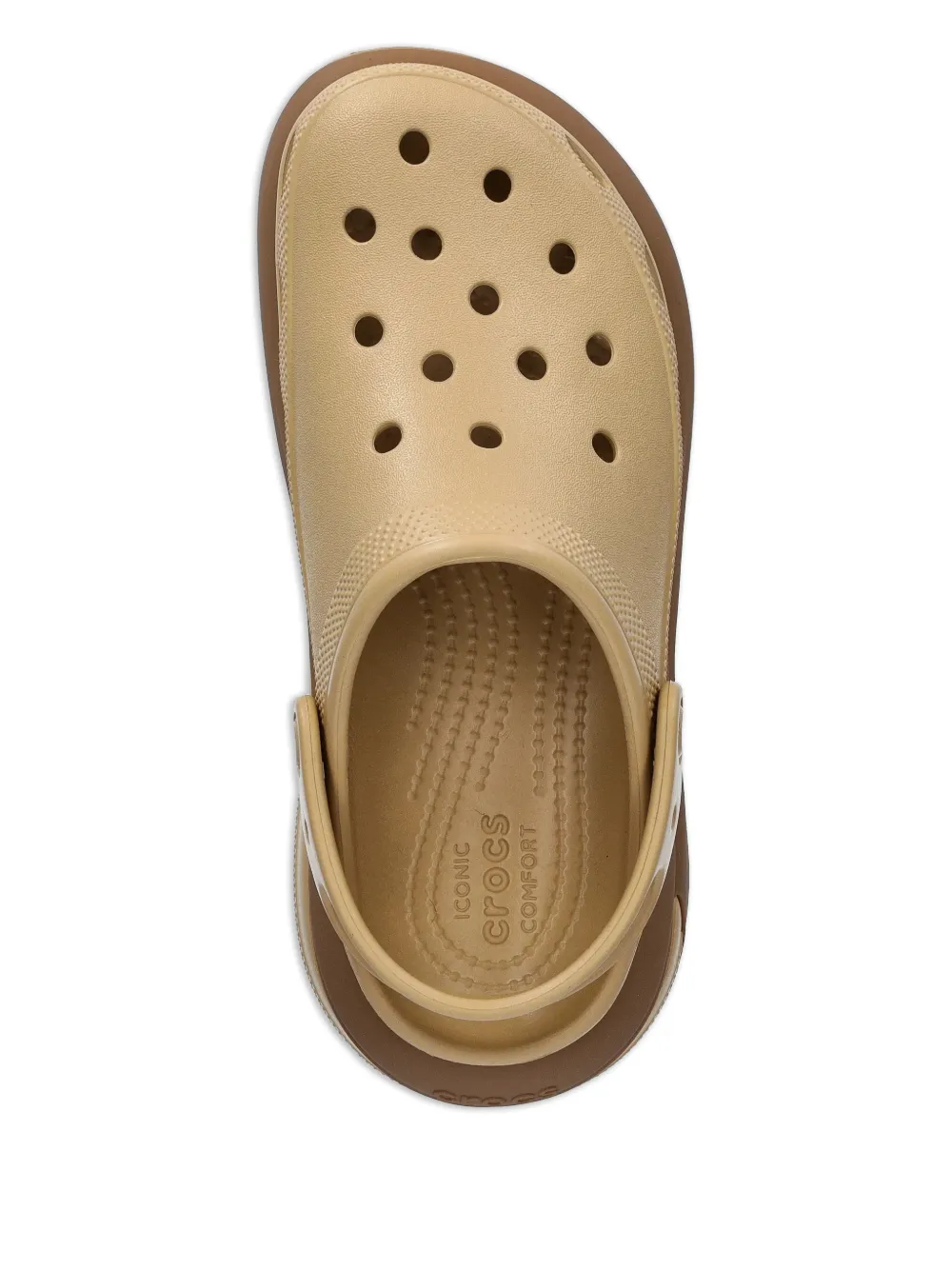 Crocs Geperforeerde slippers met plateauzool Beige