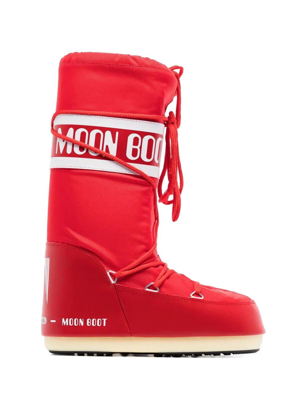 Moon Boot Schnürstiefel mit Logo - Rot