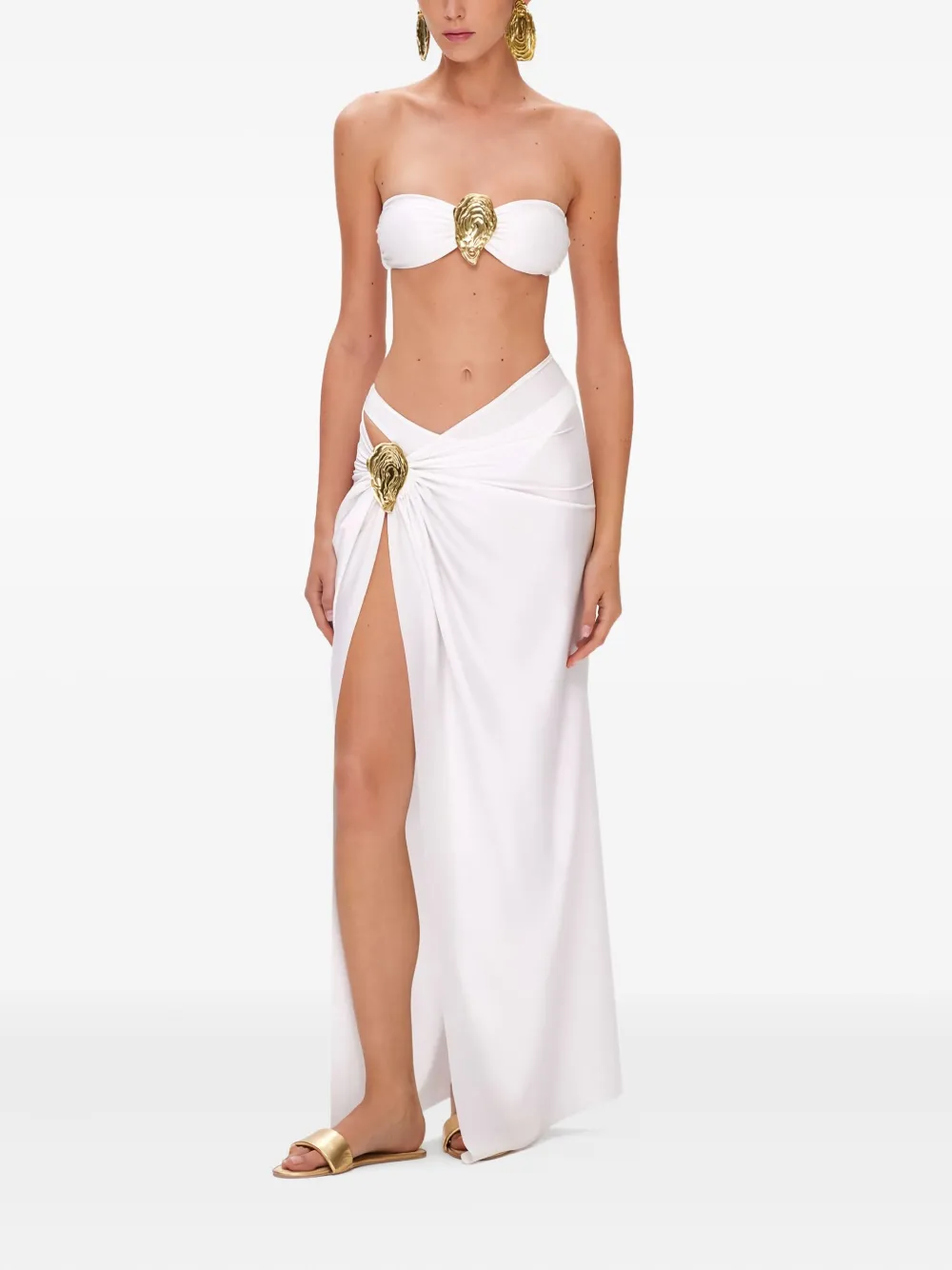 Korobeynikov Oyster-embellished Beach Cover-up In White
