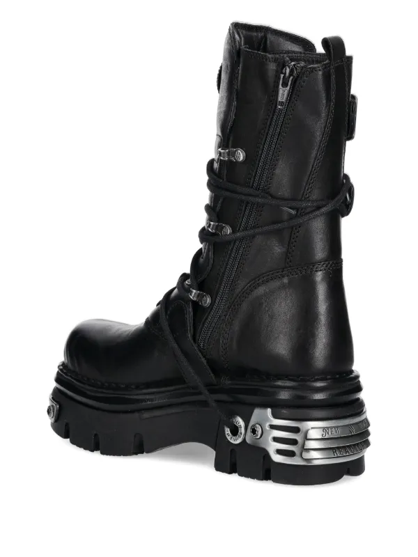 NEW ROCK 70mm Leather Platform Boots | Black | FARFETCH