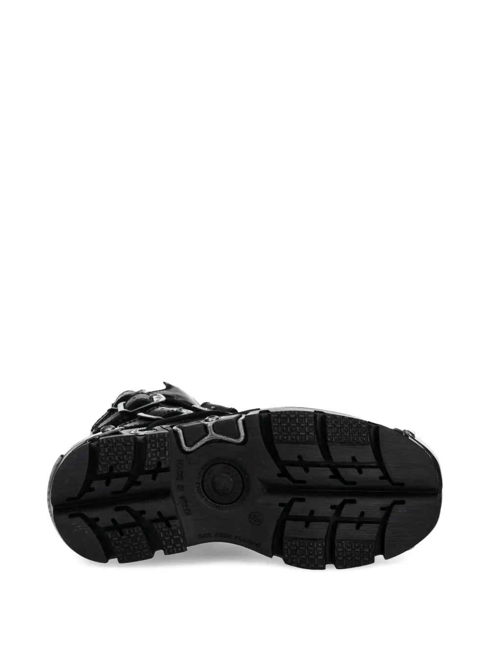 NEW ROCK 70mm leren laarzen met plateauzool Zwart