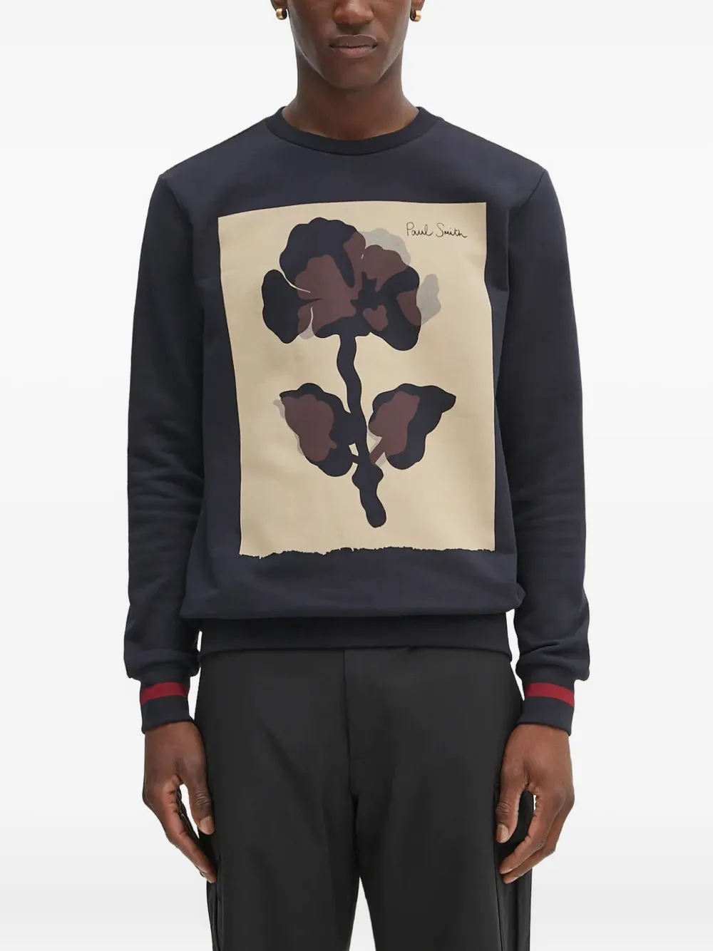 Paul Smith flower-print crew-neck sweatshirt - ブルー Paul Smith flower-print crew-neck sweatshirt - ブルー