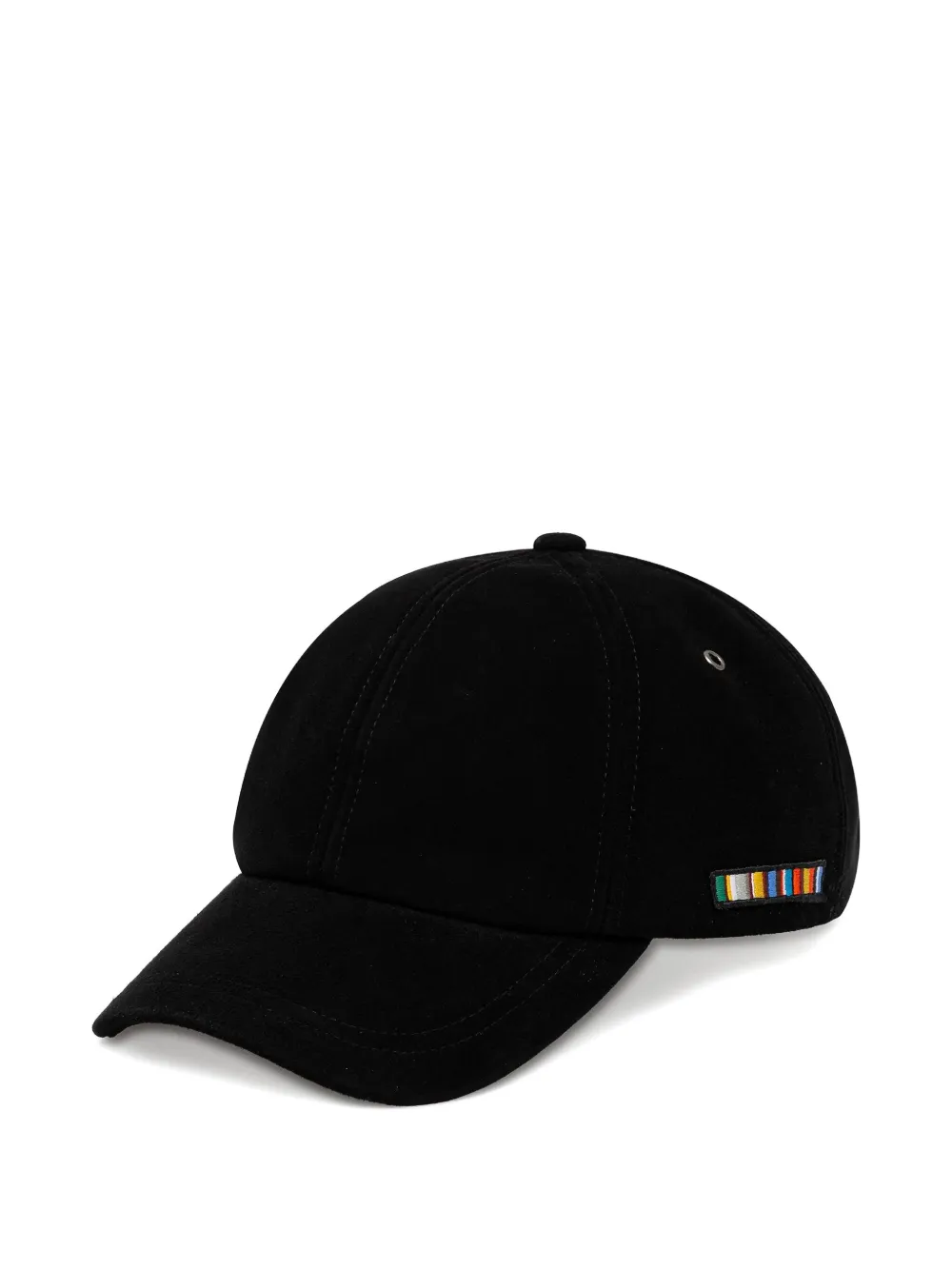 Paul Smith Suede Embroidered Cap Hat In Black