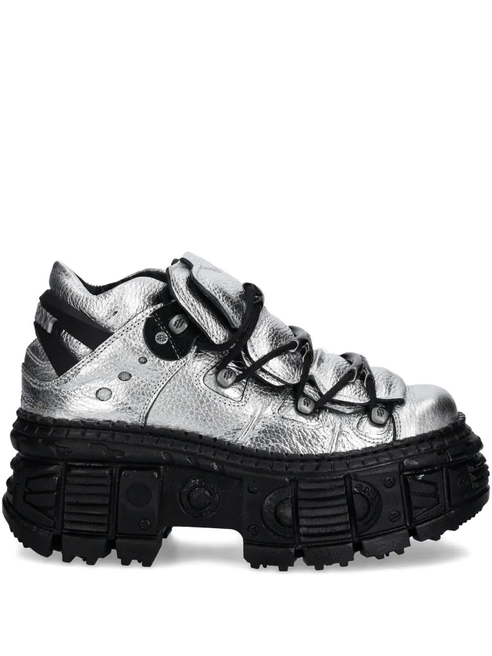 NEW ROCK metalliske plateau-sneakers i læder | grå | Image 1