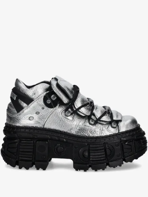 NEW ROCK metallic leather platform sneakers