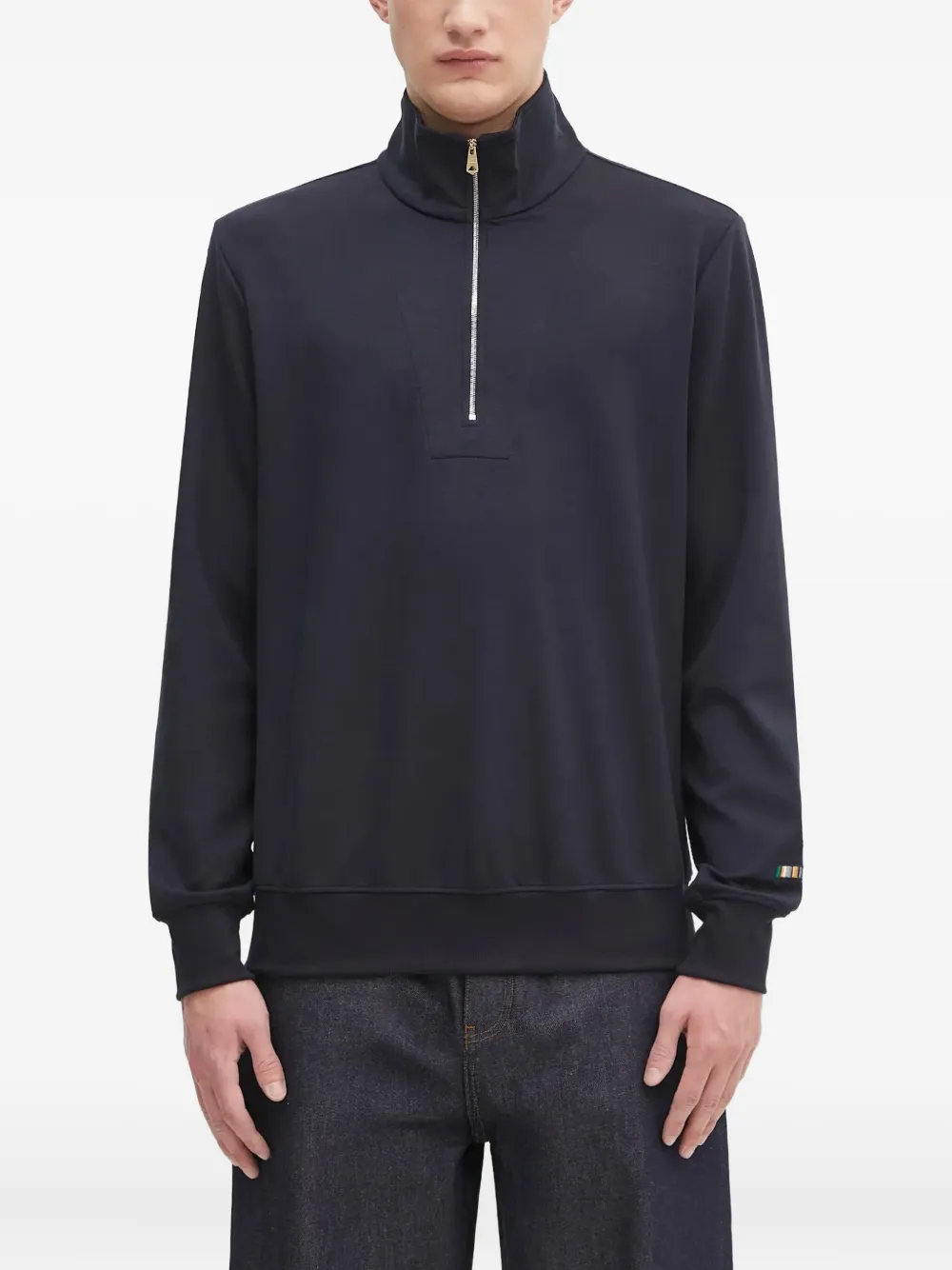 Paul Smith zip-neck multi-stripe sweatshirt - ブルー Paul Smith zip-neck multi-stripe sweatshirt - ブルー