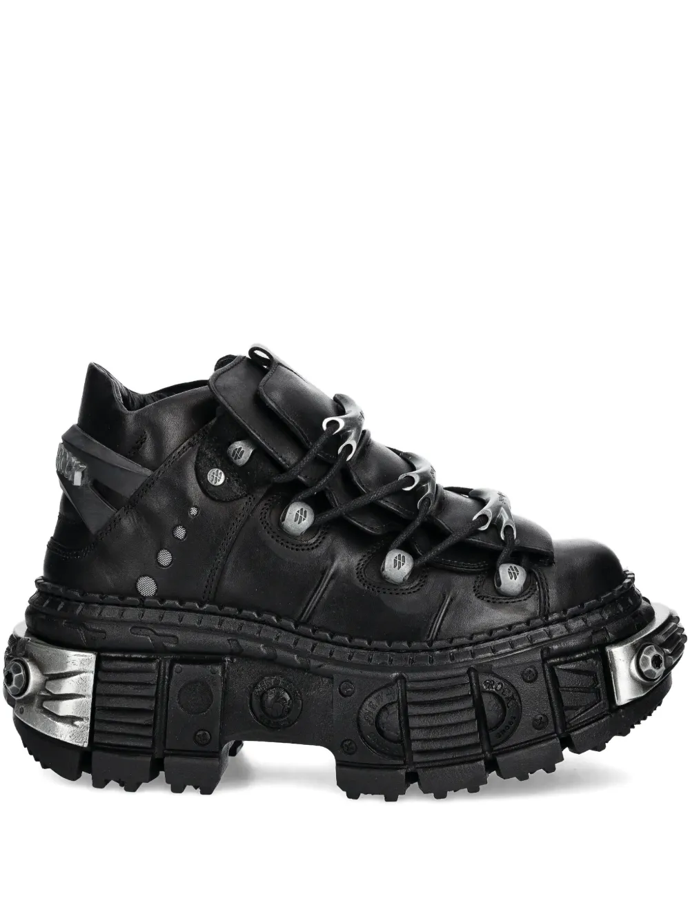 NEW ROCK metallic-detail platform sneakers | Black | Image 1