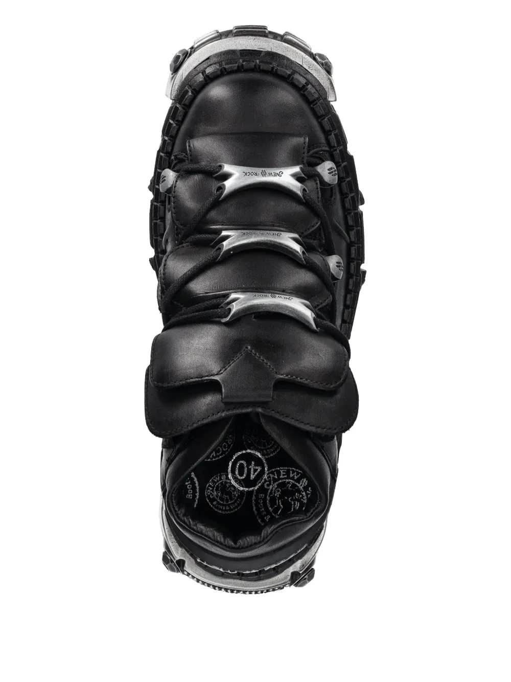 New Rock Metallic-detail Platform Sneakers In Black