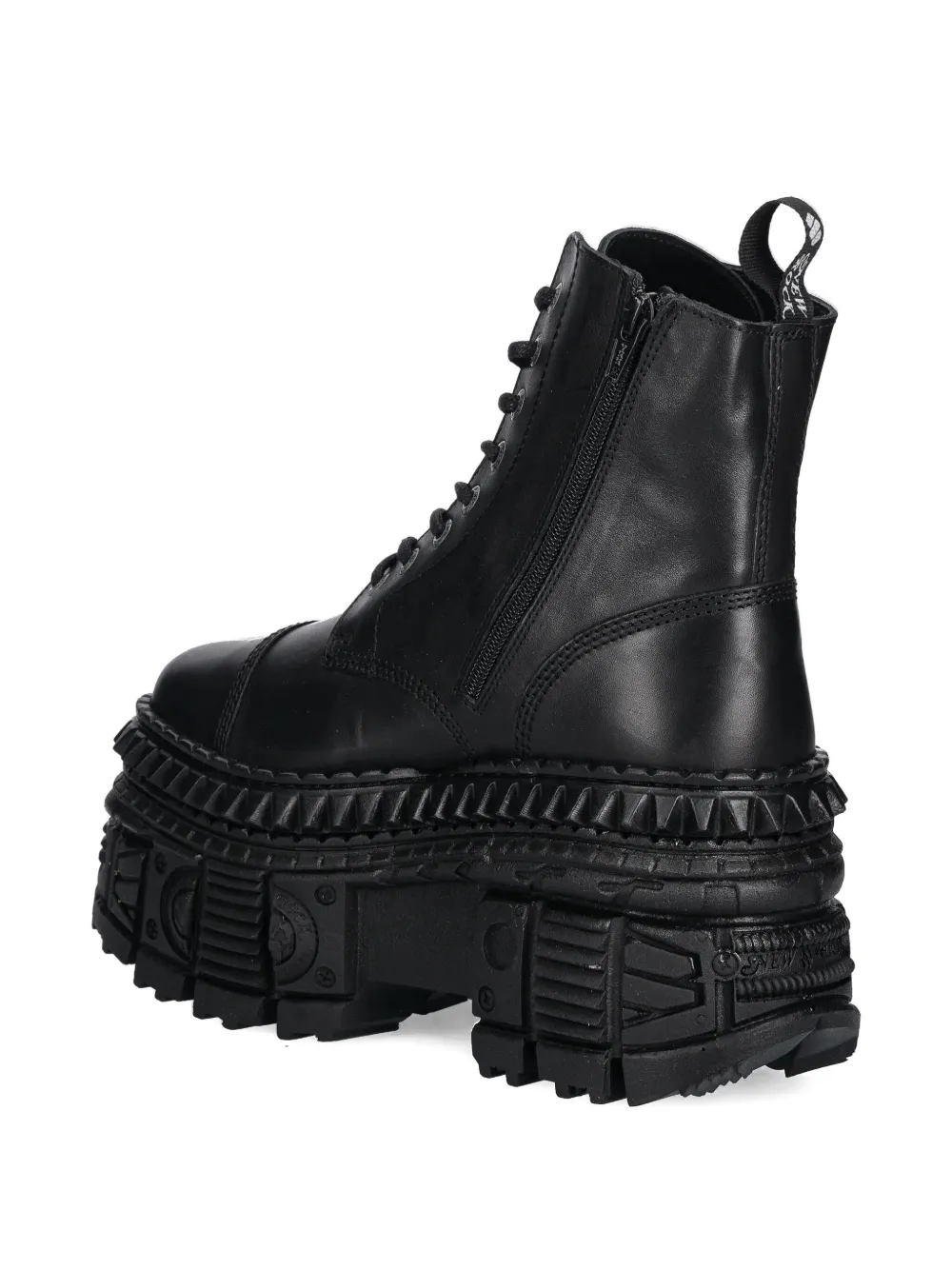 NEW ROCK 90mm lace-up platform combat boots Black