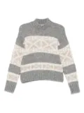 Peserico snowflake-striped sweater - Grey