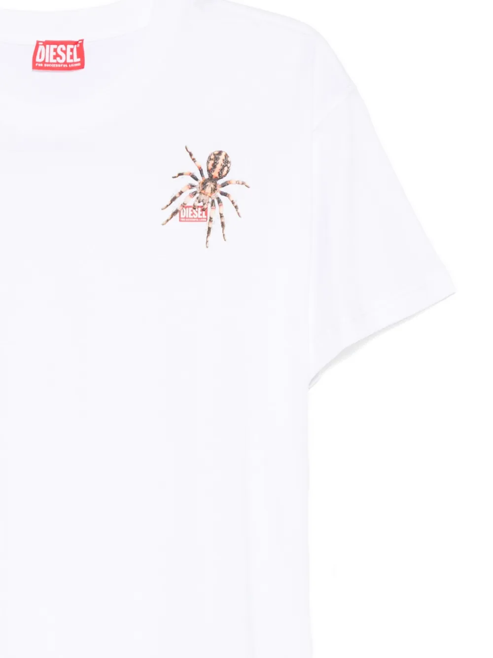 Diesel Katoenen T-shirt met spinnenprint Wit