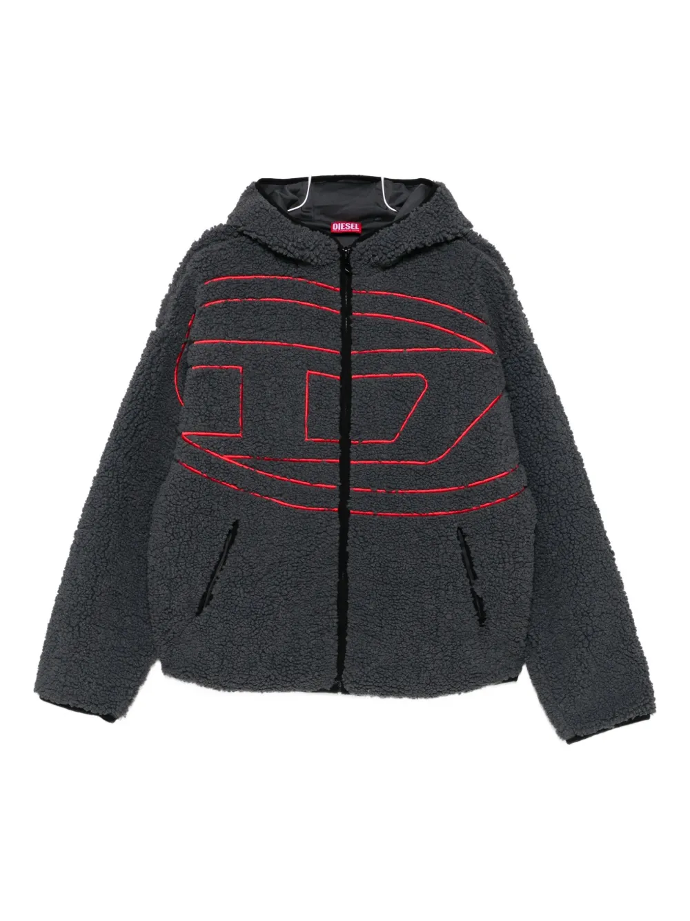 Diesel hooded logo-detail jacket Grijs