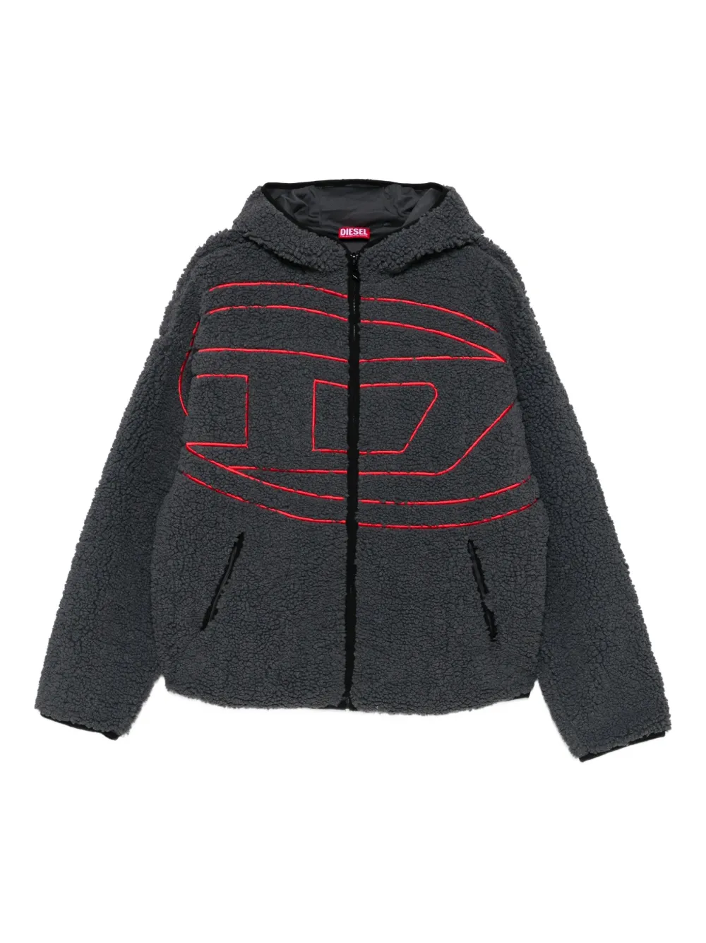 Diesel hooded logo-detail jacket | Grey | Image 1