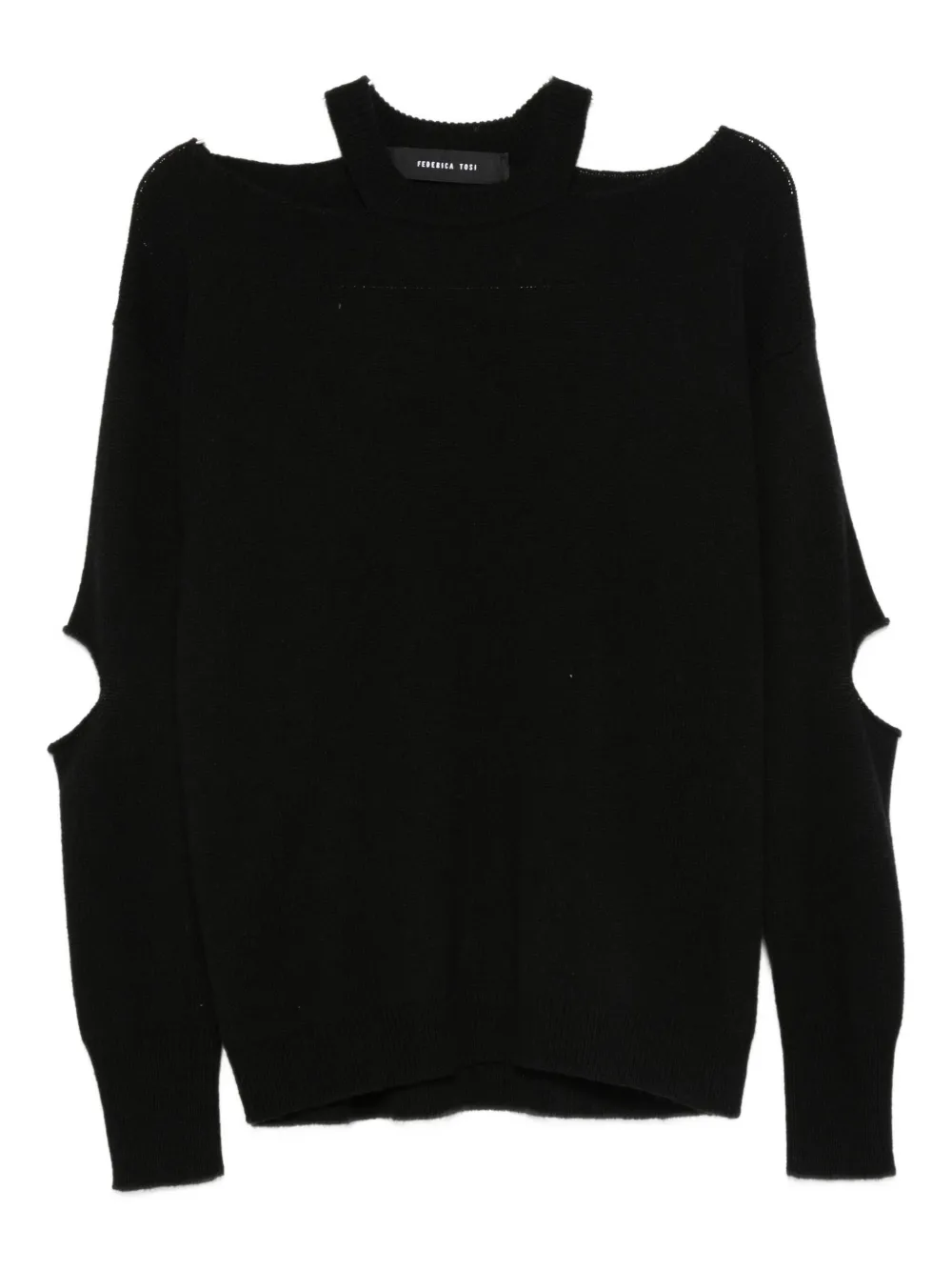 Federica Tosi cutout-sleeve crew-neck sweater | Black | Image 1