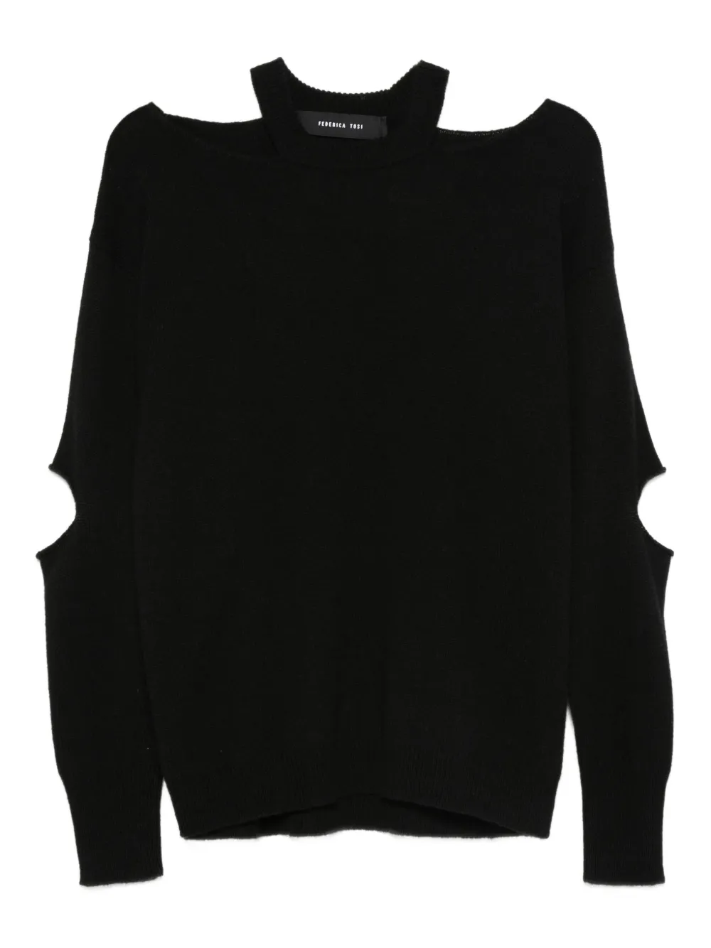 Federica Tosi cutout-sleeve crew-neck sweater | Black | Image 1