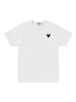 Comme Des Garçons Play Heart Patch long-sleeved T-shirt | White