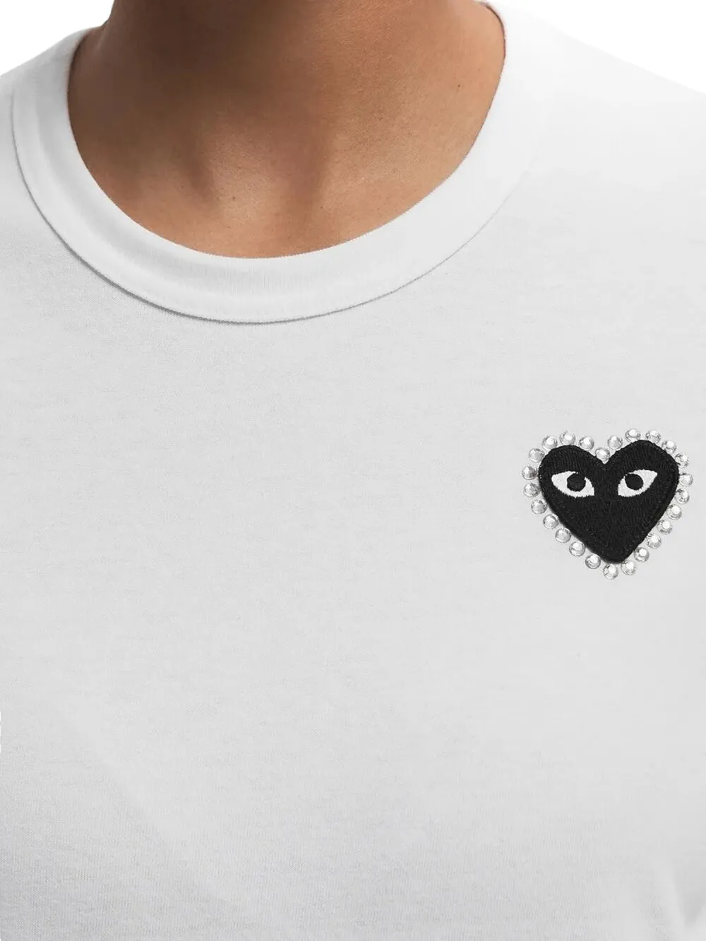 Comme Des Garçons Play T-shirt met geborduurd hart - Wit