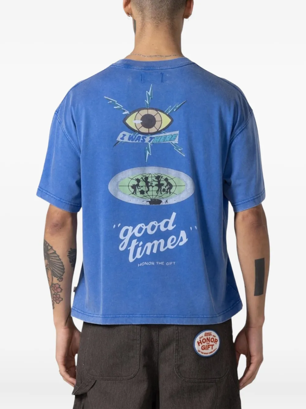 Honor The Gift 1988 T-shirt met grafische print Blauw