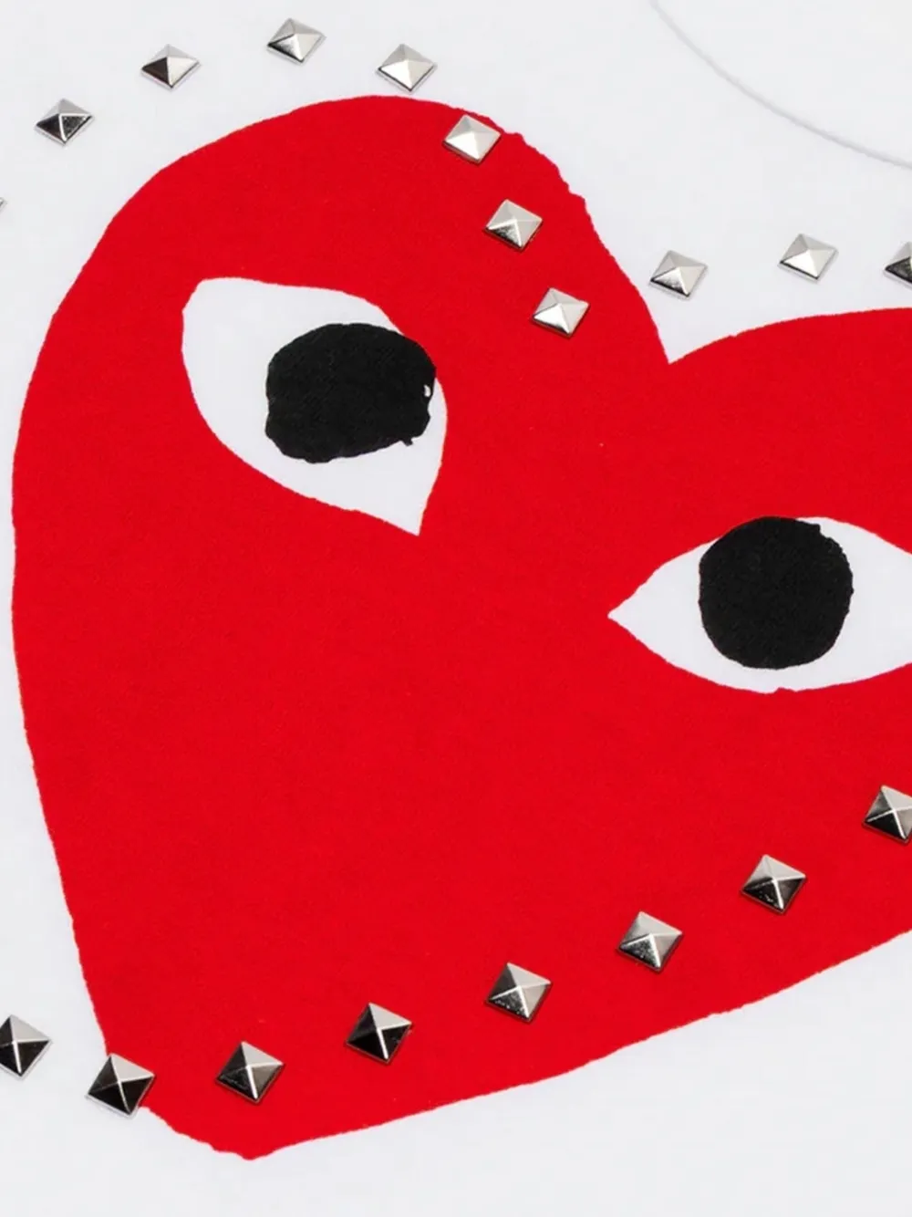 Comme Des Garçons Play logo-print studded-embellishment T-shirt - Wit