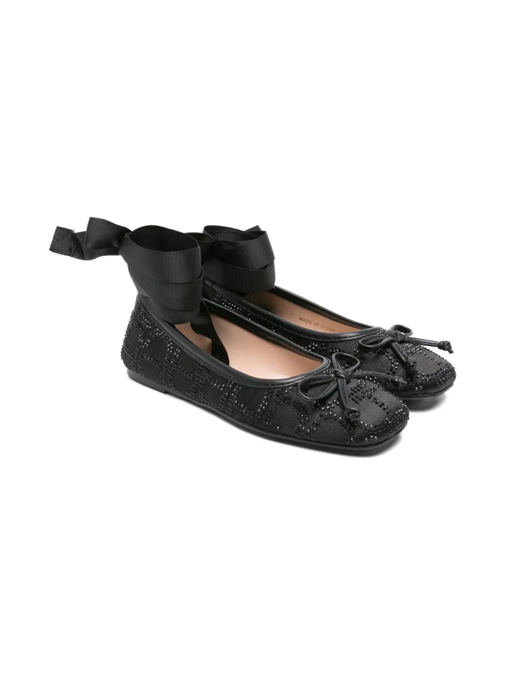 TWINSET Kids Ballerina's met kristallen Zwart