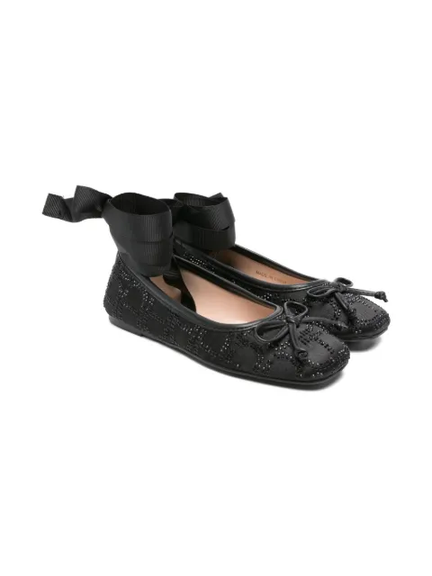 TWINSET Kids bailarinas con detalles de cristal