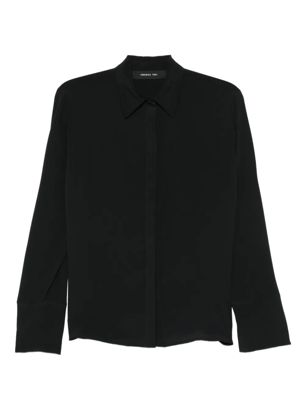 Federica Tosi long-sleeve collared shirt | Black | Image 1