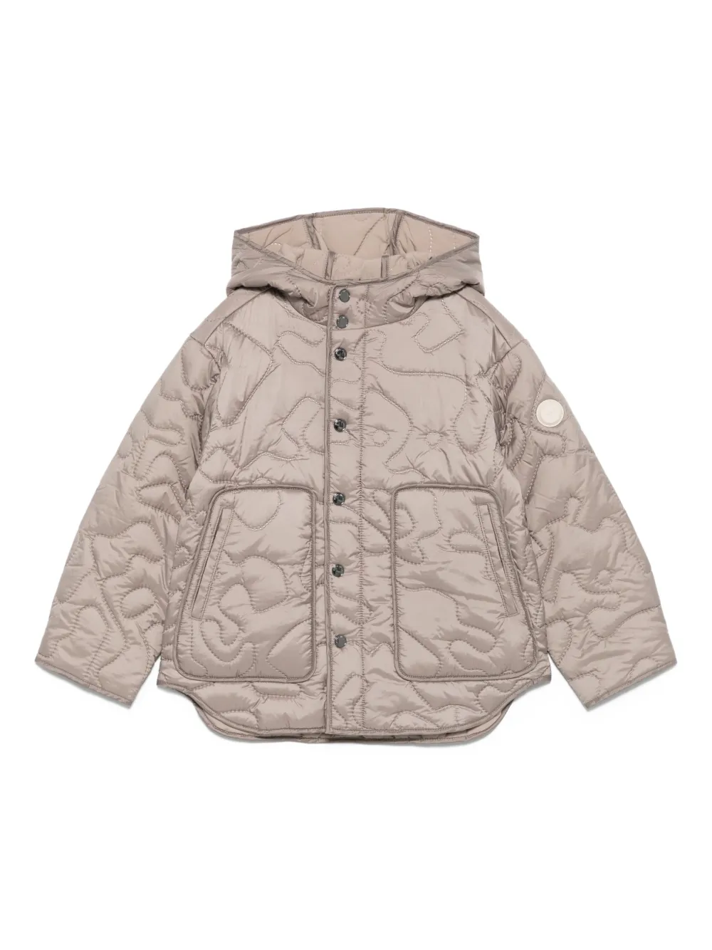 Emporio Ar i Kids 3D gewatteerd jack met bloe patroon Beige