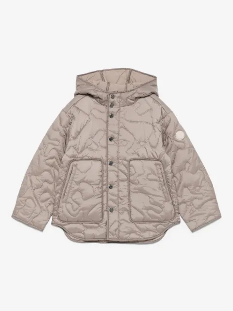 Emporio Armani Kids chamarra capitonada con motivo floral en 3D
