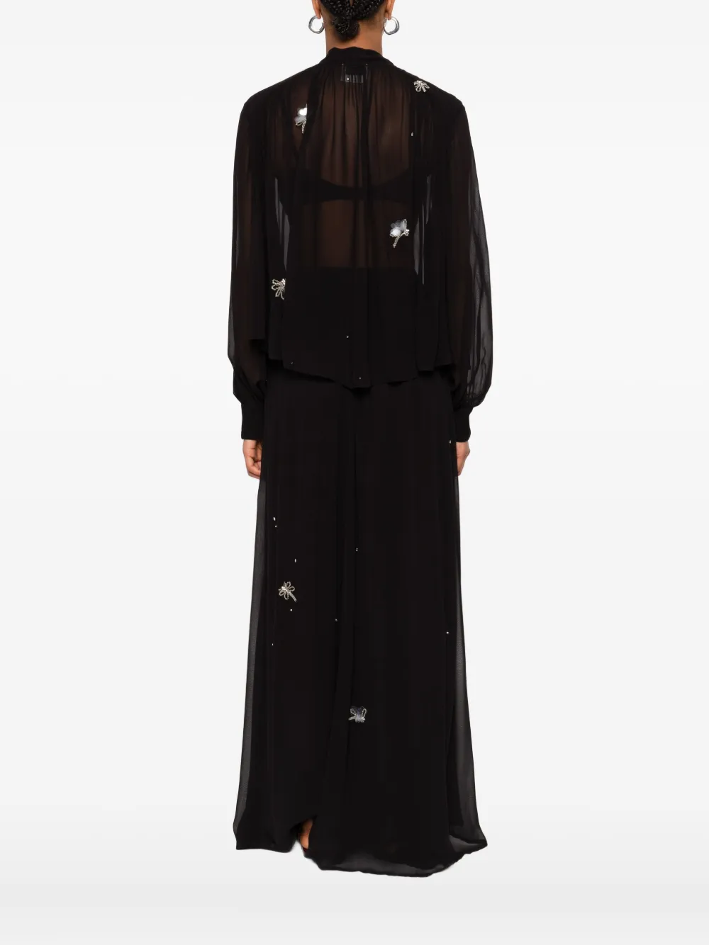 Forte Forte Butterfly-embellishment Blouse In Black