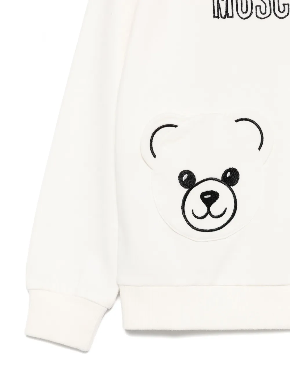 Moschino Kids Sweater met geborduurde teddybeer Wit
