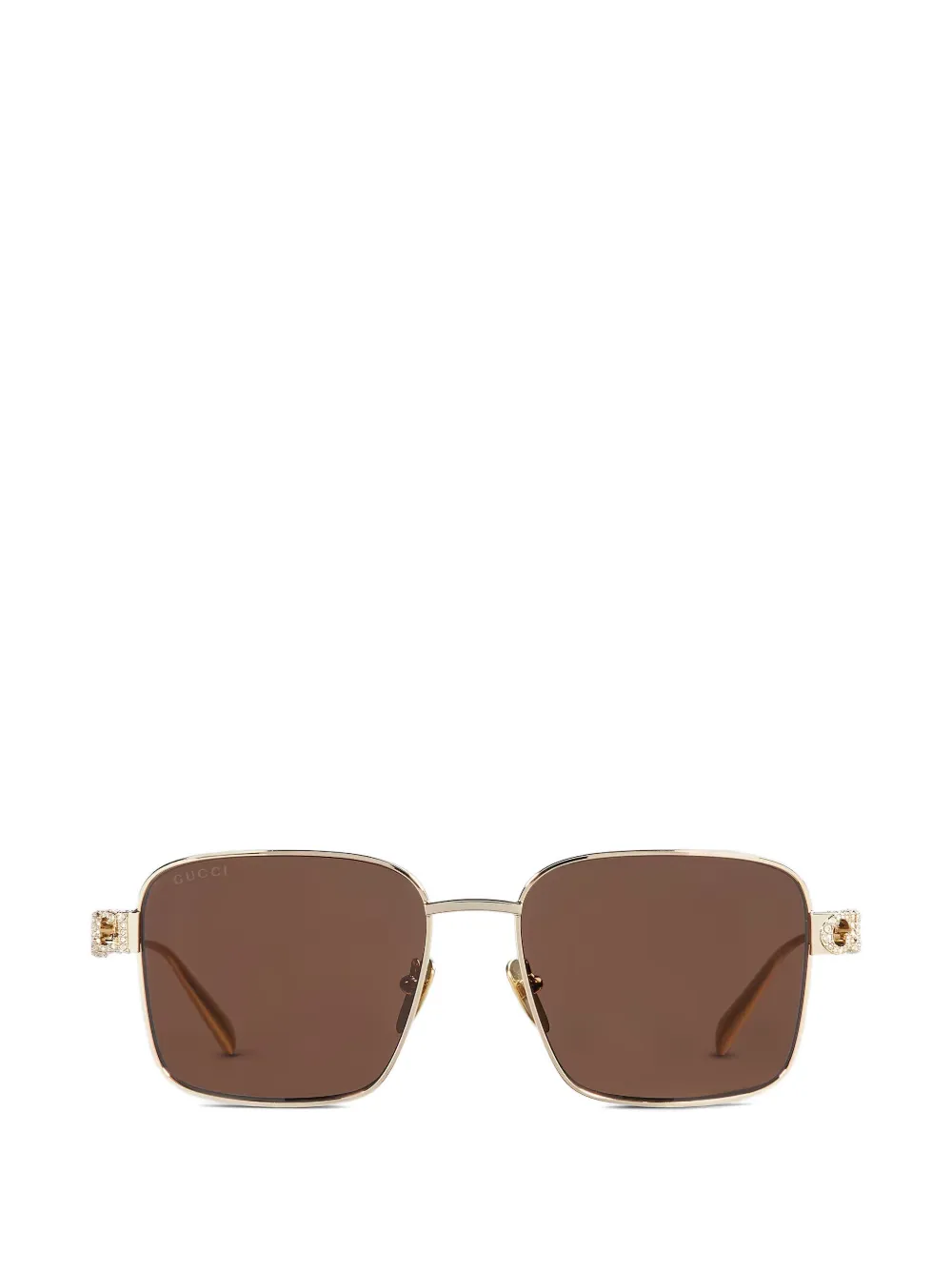 Gucci Eyewear Zonnebril met vierkant montuur Goud