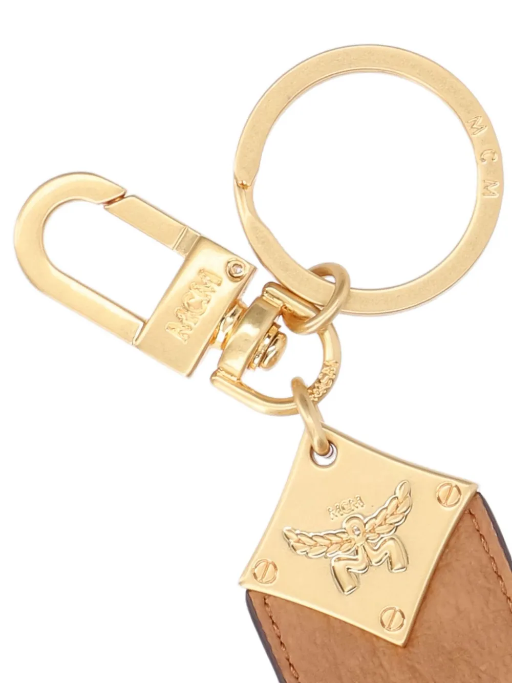 MCM Sleutelhanger met logoplakkaat Bruin