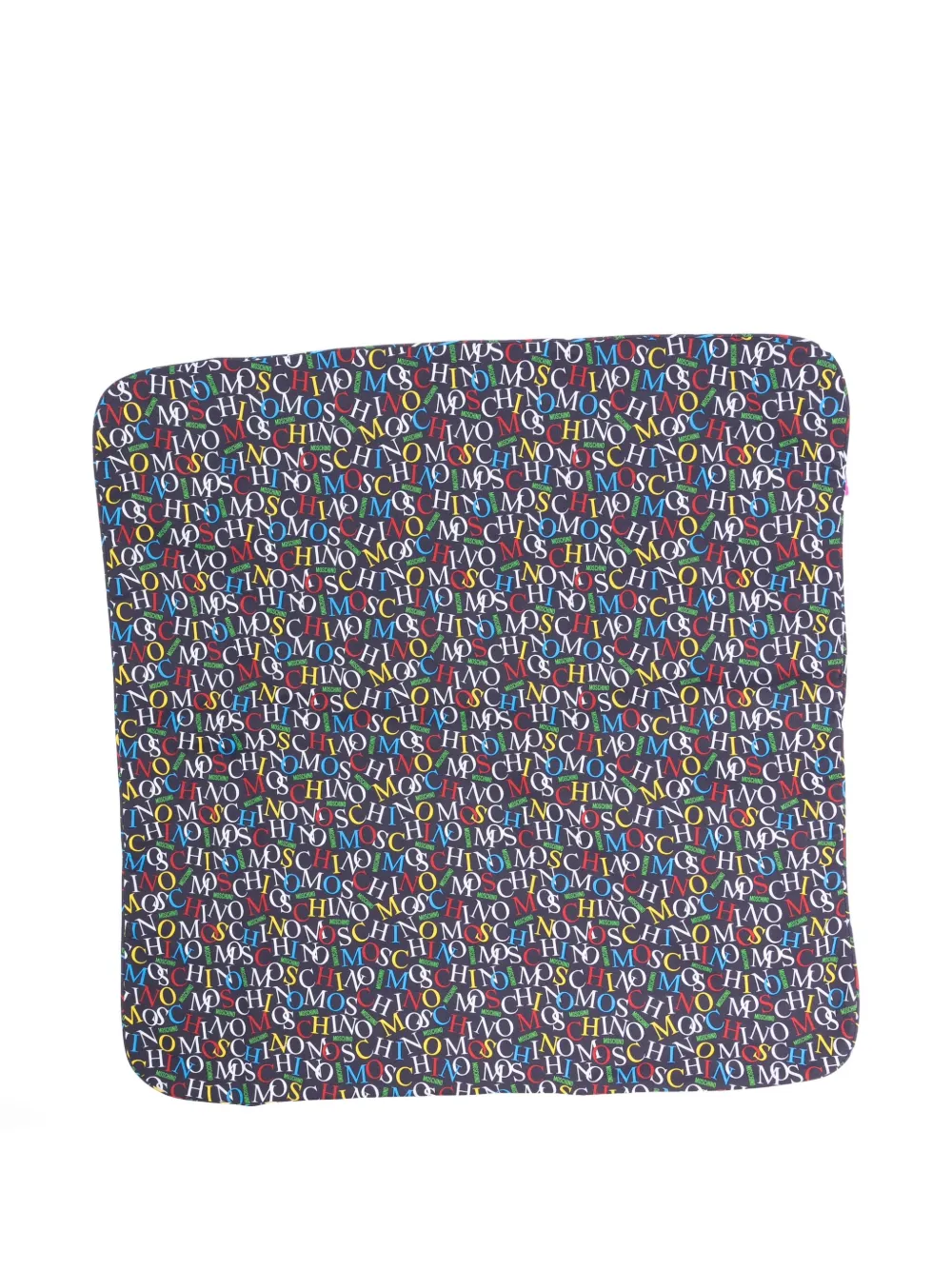 Moschino Kids logo-embroidered baby blanket - Blu