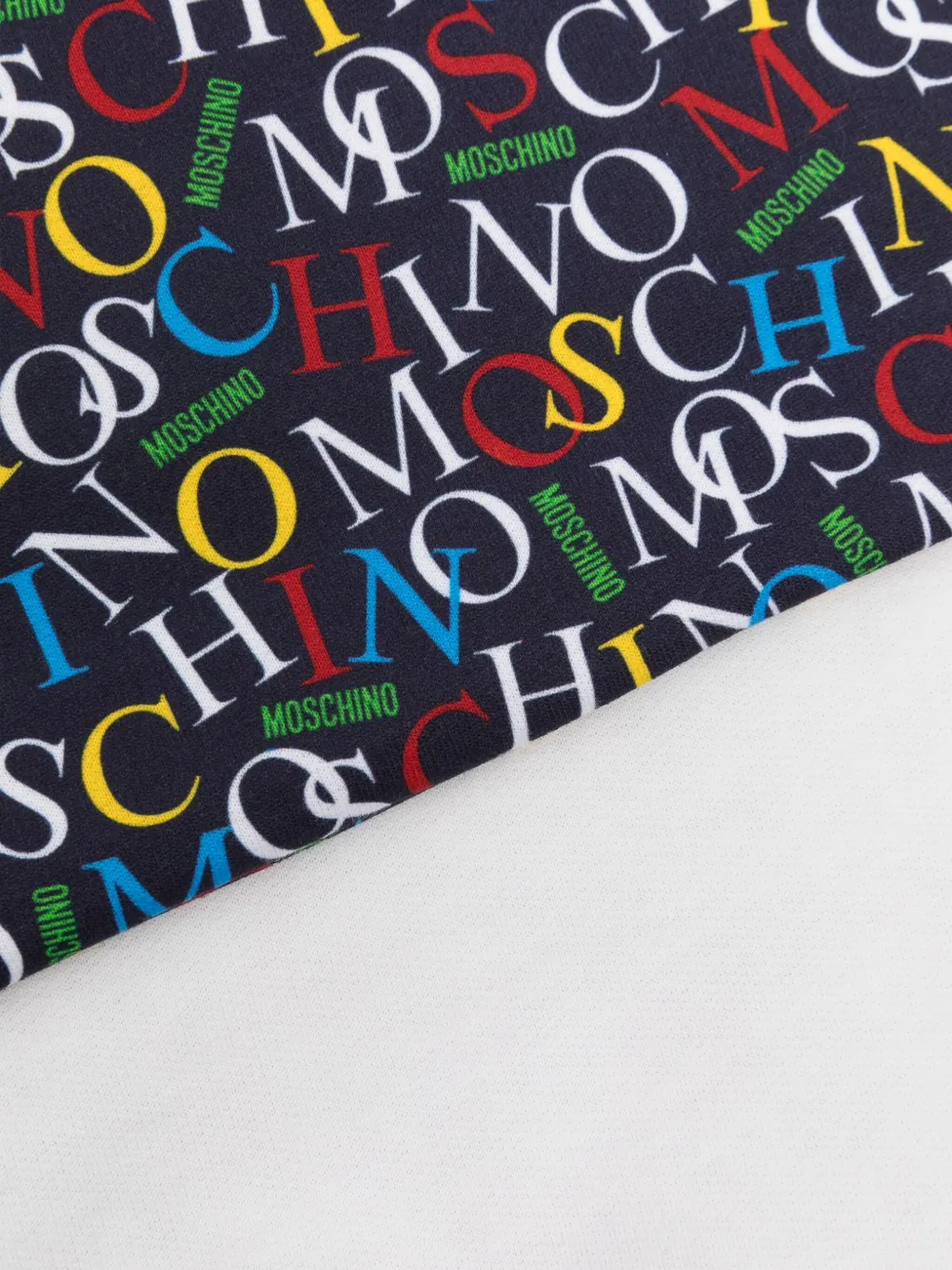 Moschino Kids deken met geborduurd logo Blauw