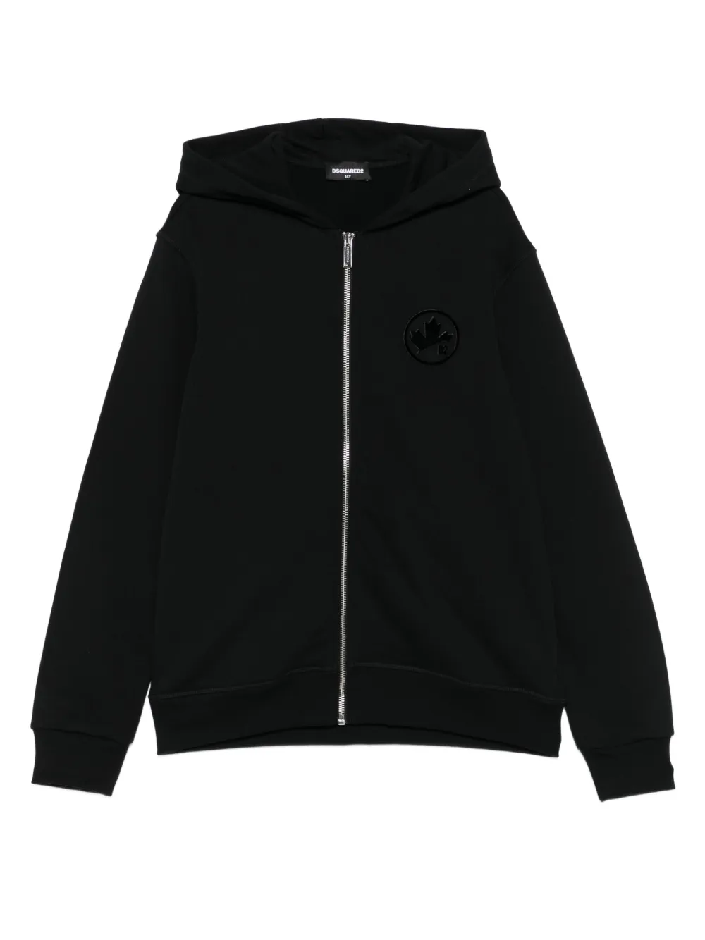 DSQUARED2 KIDS logo-detail zip-up hoodie | Black | Image 1