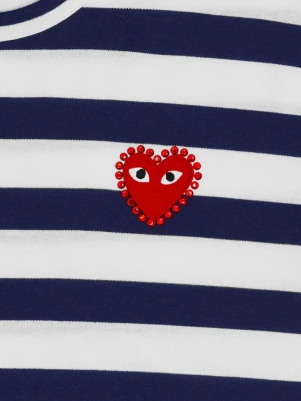 Comme Des Garçons Play striped-pattern T-shirt - Blauw