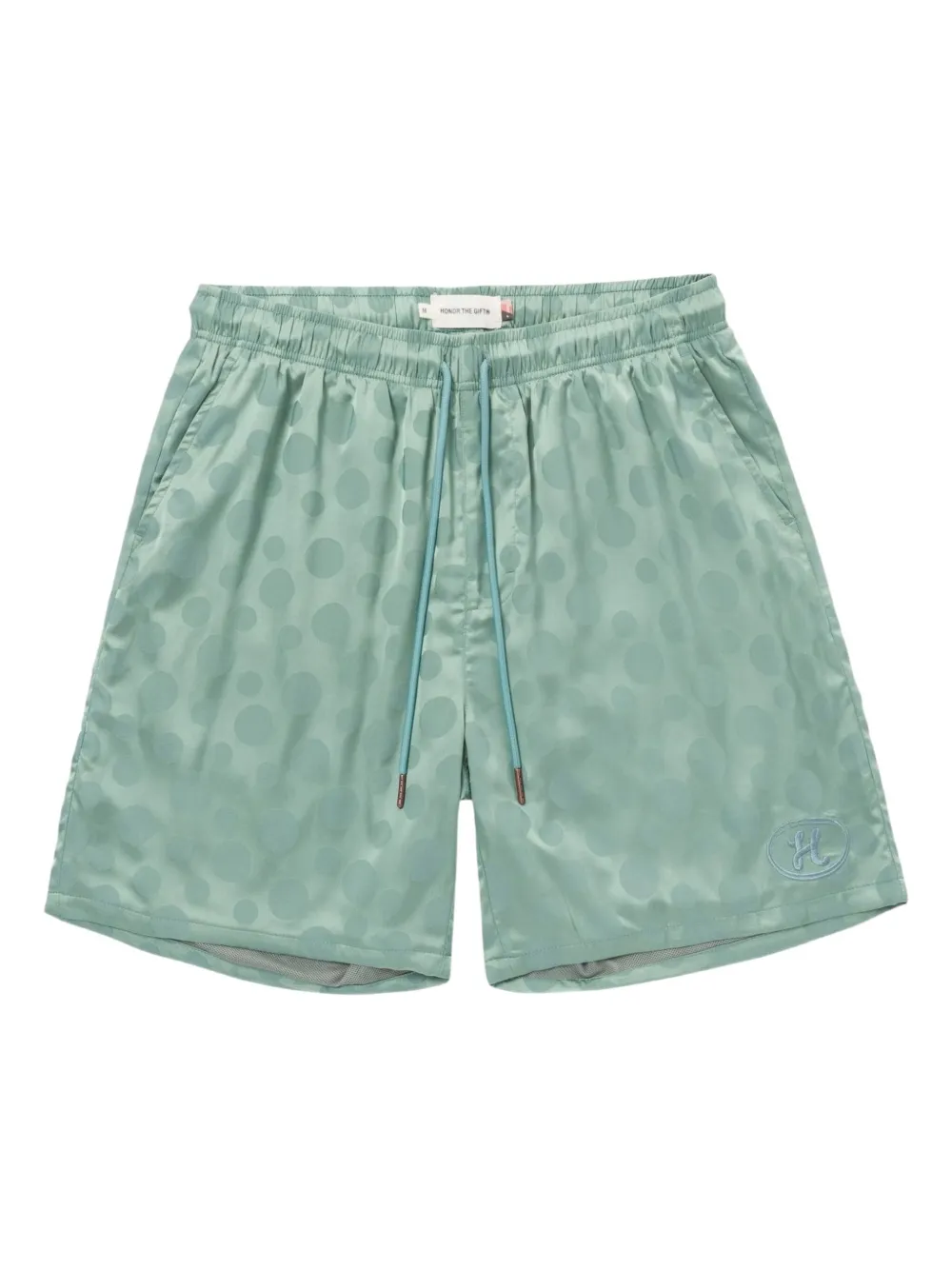 Honor The Gift Shorts met stippen en jacquard Groen