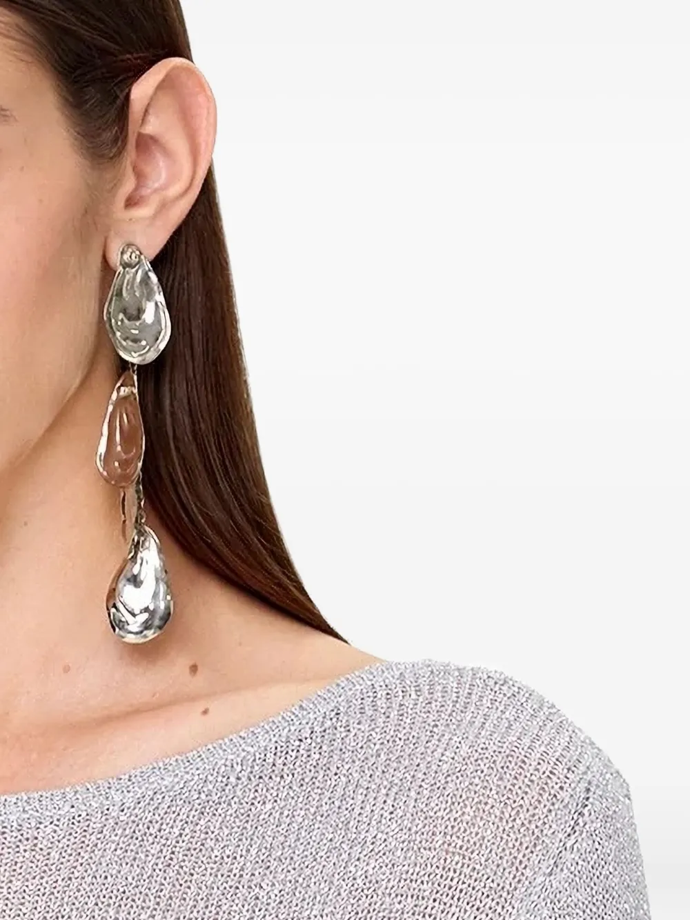 KOROBEYNIKOV Oorbellen met ketting - Zilver